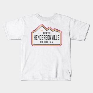 Visiting NC Mountain Cities Hendersonville, NC Neon Range Kids T-Shirt